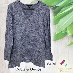 Cable & Gauge - Sz M - Blue Gray soft flowy a-cut long sleeve shirt/ Sweater